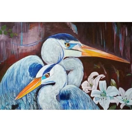 Herod Blue Birds - Theme Hope Canvas Painting by Artist Snehaprava Maharana
